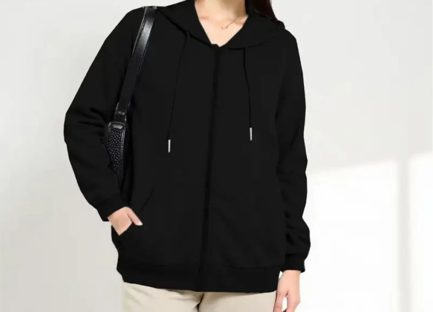 Black Zip-Up Hoodie image indicator(3)