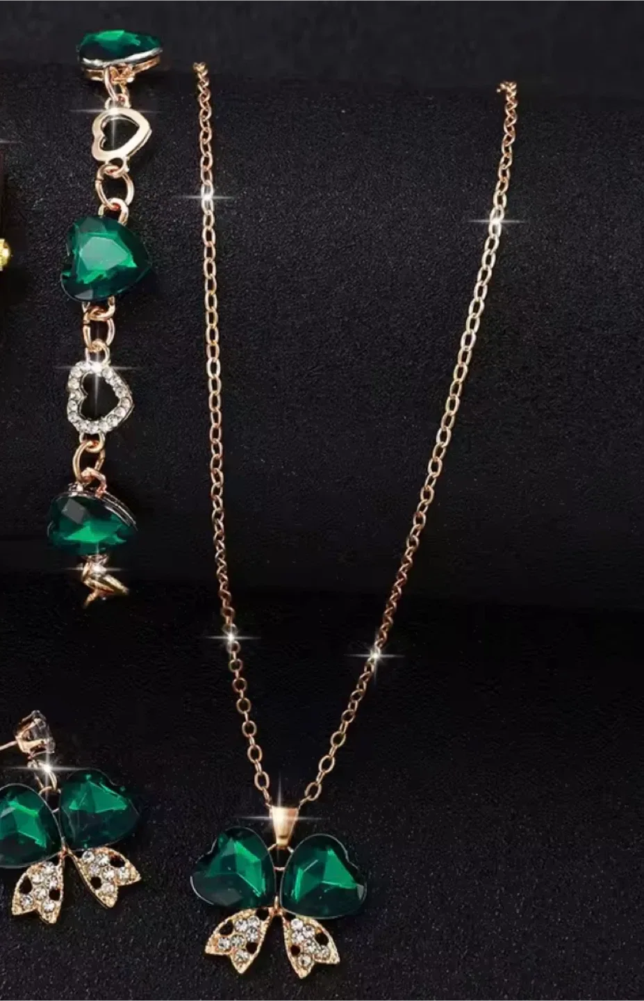 Emerald Green Clover Jewellery Set image indicator(2)