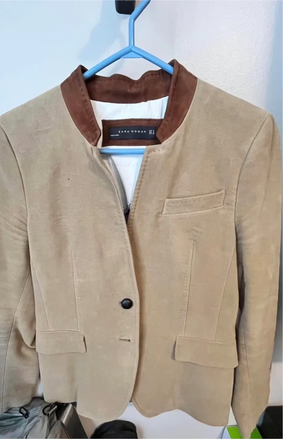 Zara Woman Beige Suede Blazer - Size M