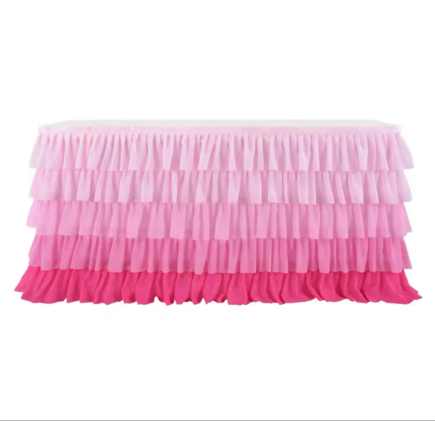 Pink Ruffled Table Skirt