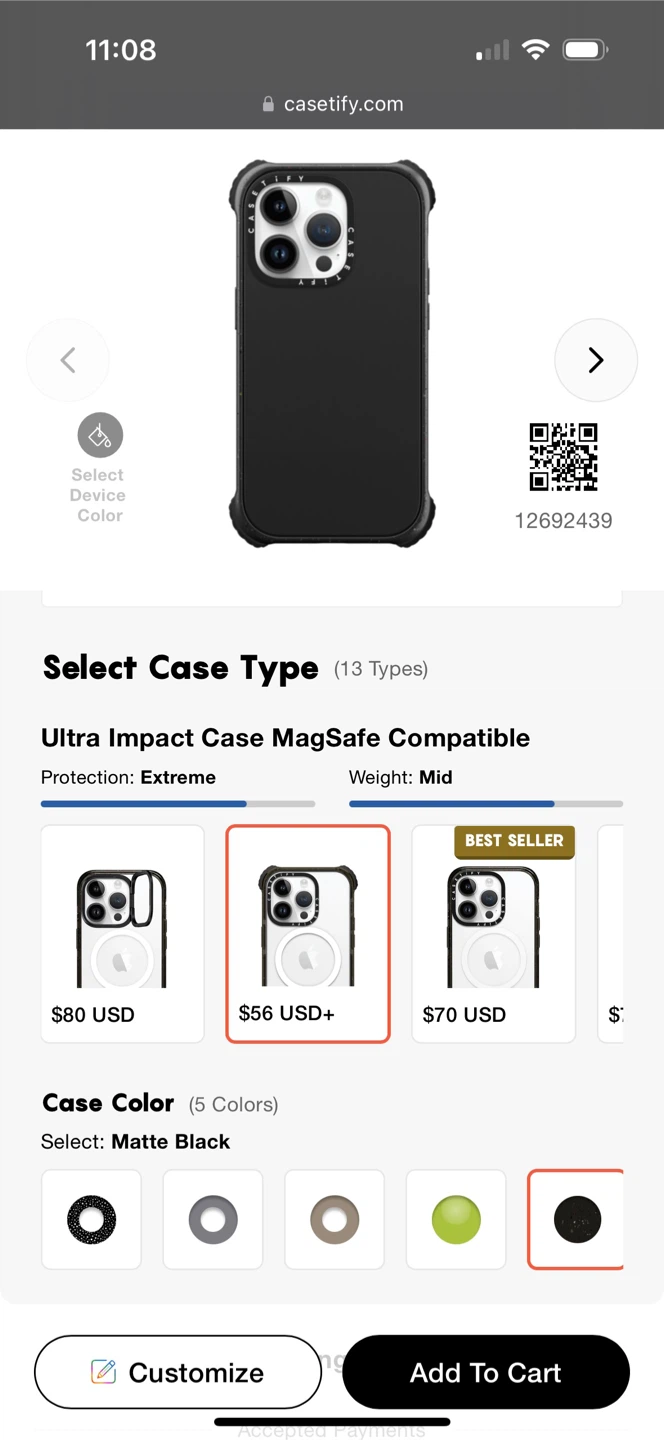 Casetify Ultra Impact iPhone 14 Pro Case - Matte Black - photo 2