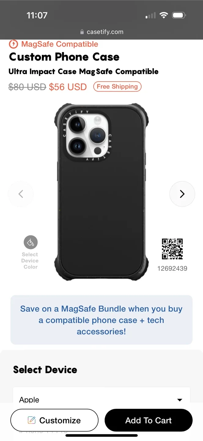 Casetify Ultra Impact iPhone 14 Pro Case - Matte Black