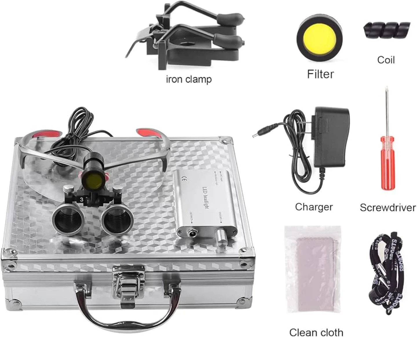New LED Surgical Medical Headlight Loupes with Case image indicator(5)