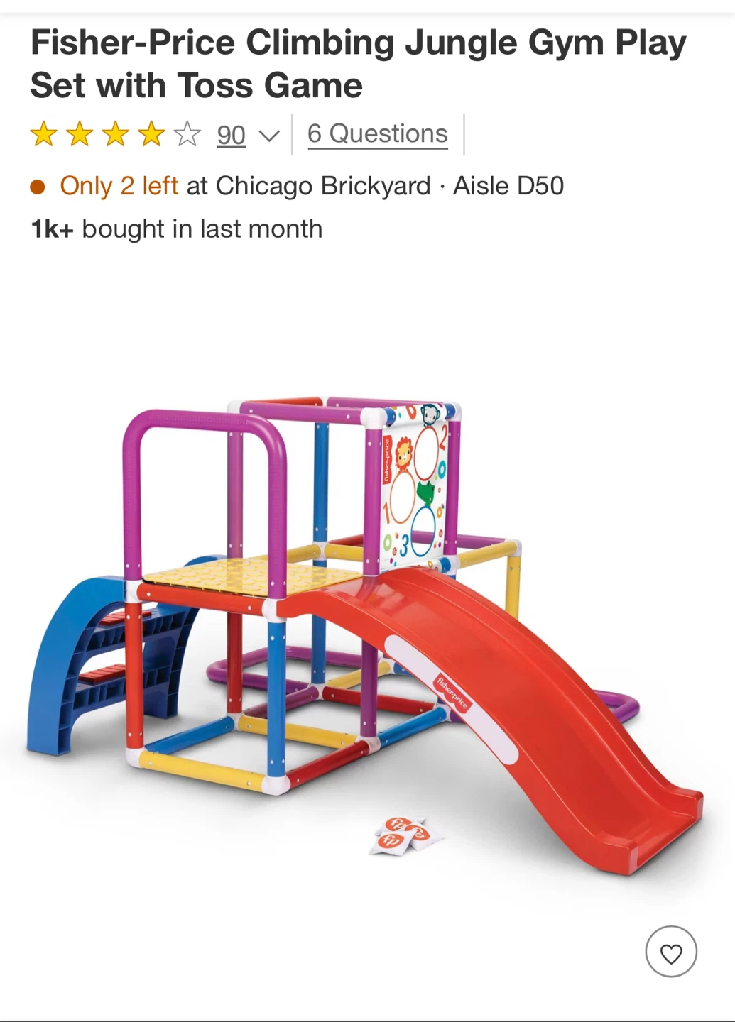 Fisher-Price Climbing Jungle Gym Play Set with Toss Game