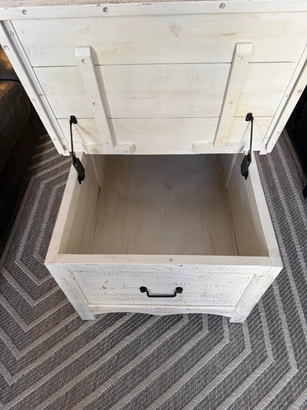 White Wooden Coffee Table with storage