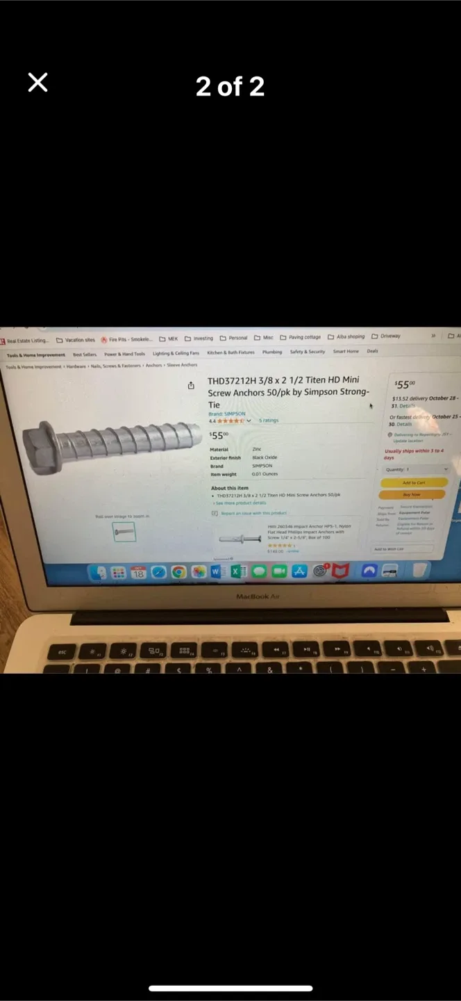 Simpson Strong-Tie THD37212H Screw Anchors image indicator(2)