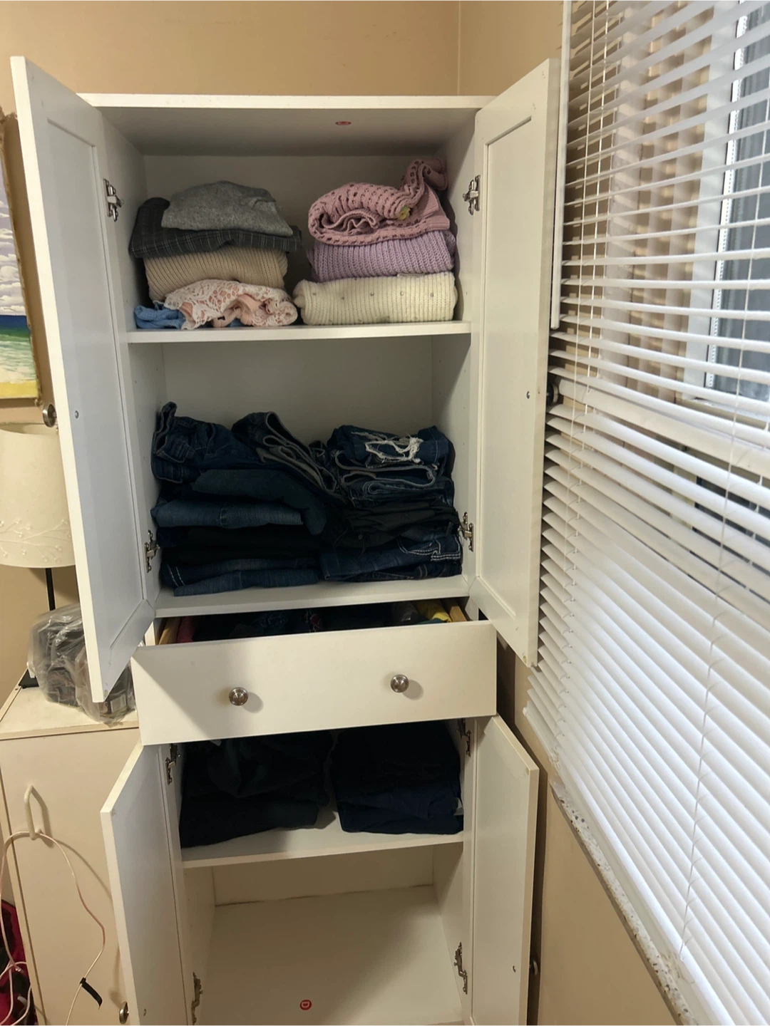 White Wardrobe Cabinet - photo 2
