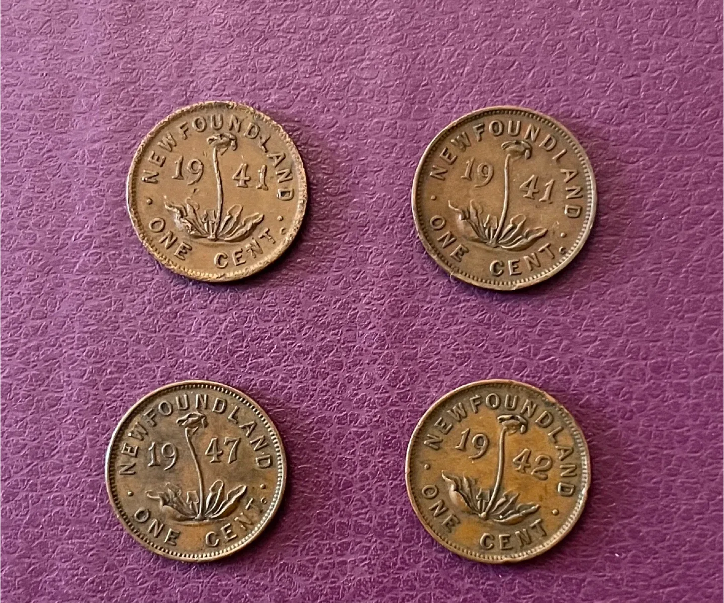 WW-2 Vintage Newfoundland One Cent Coins thumbnail