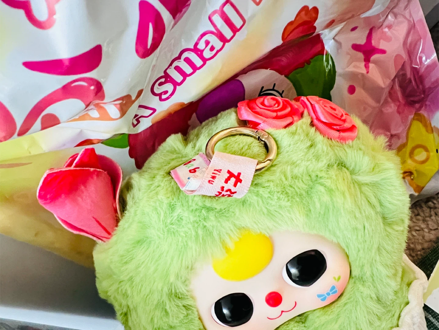 Baby Three A Small Flower Plush Toy And Keychain - photo 2