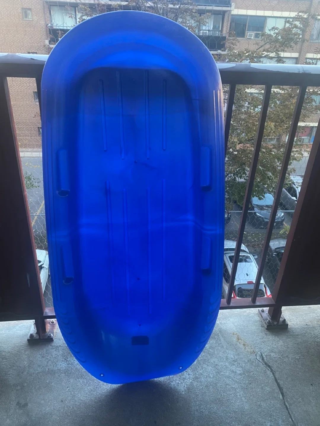 Blue Plastic Toboggan Sled thumbnail