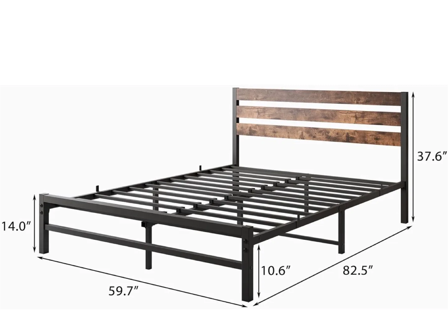Queen Size Bed Frame with Headboard