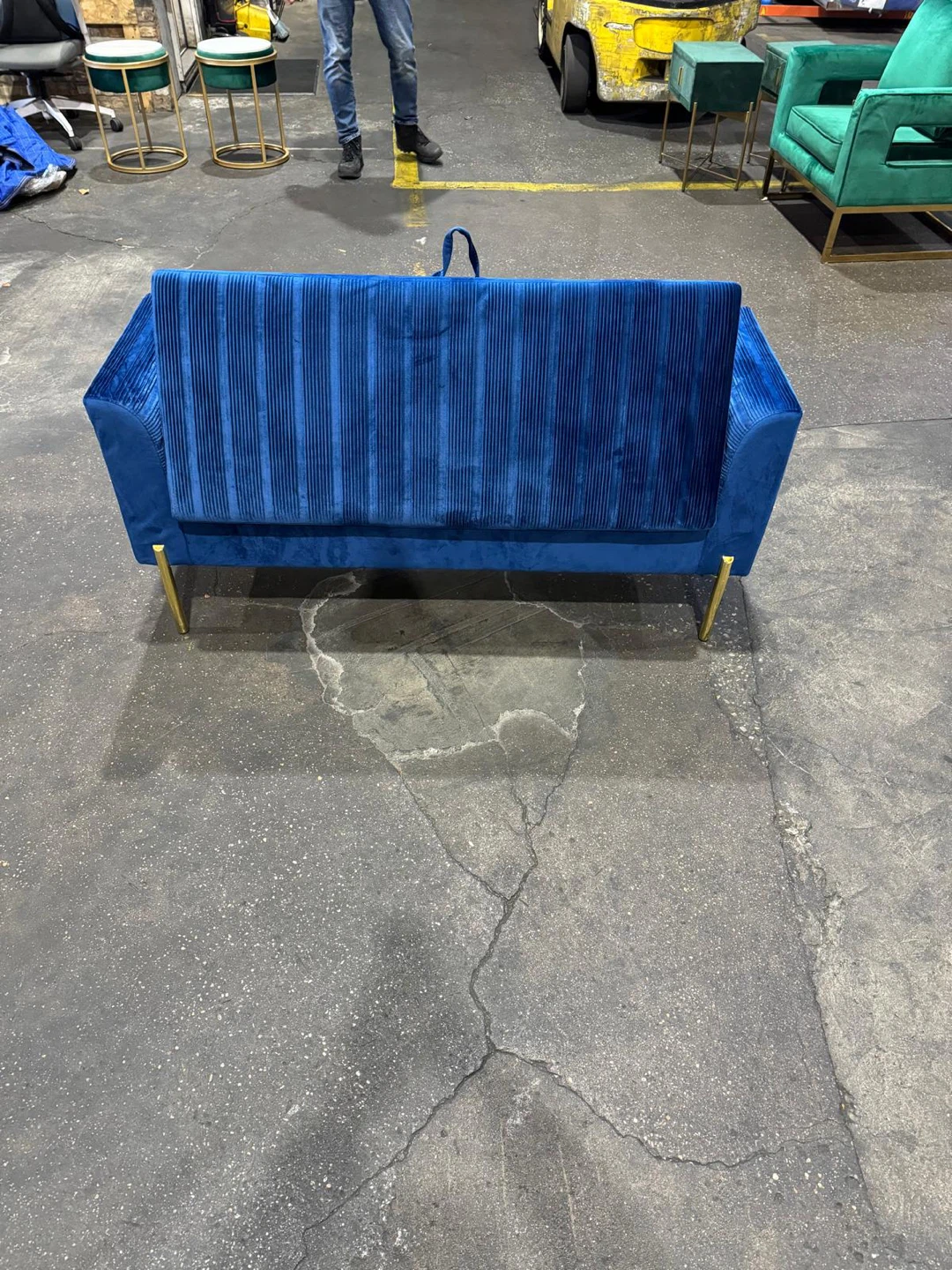 Blue Velvet Storage Bench