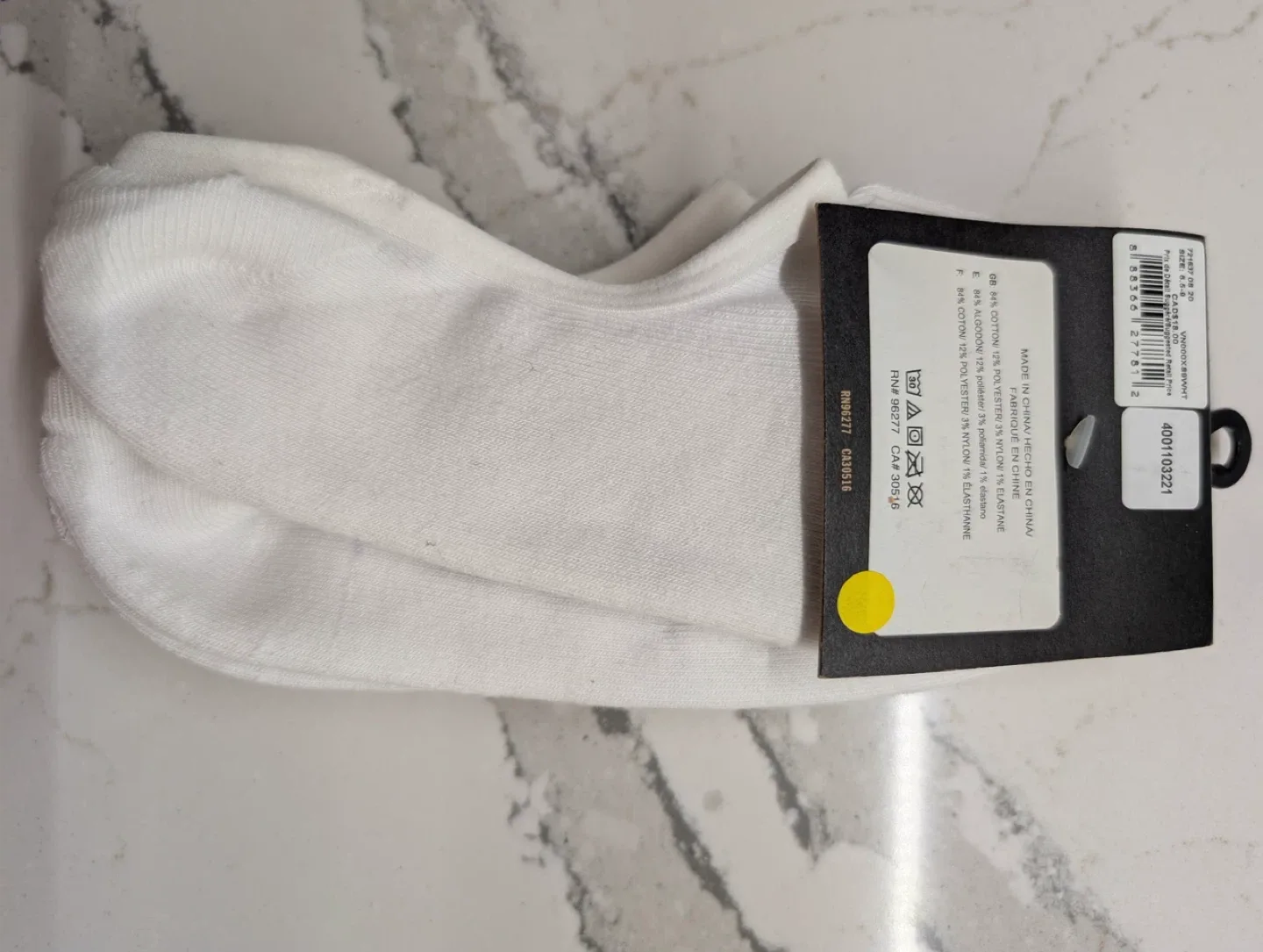 Vans Off The Wall White Socks Size 6.5-9 image indicator(3)