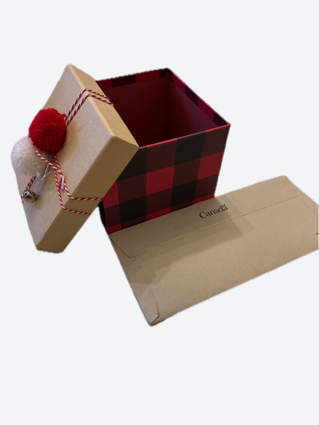 Square Decorative Buffalo Plaid Gift Box with lid