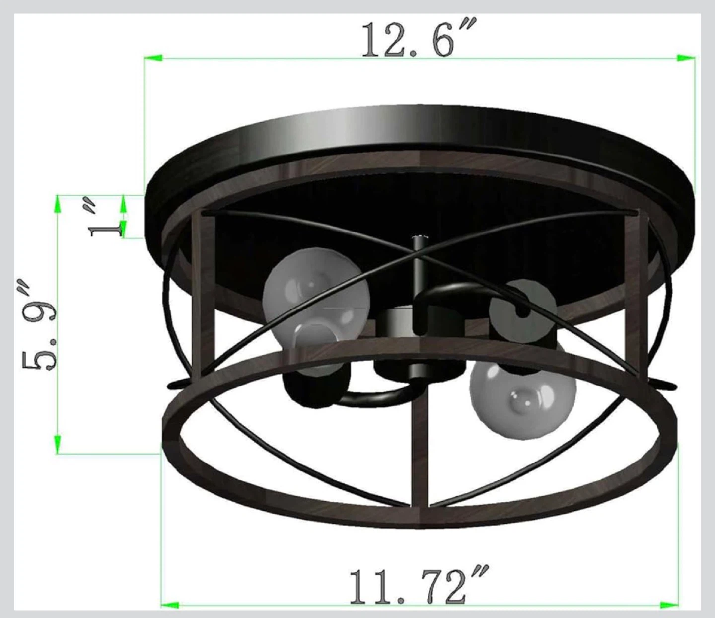 New Farmhouse Flush Mount Ceiling Light, Bronze - photo 2