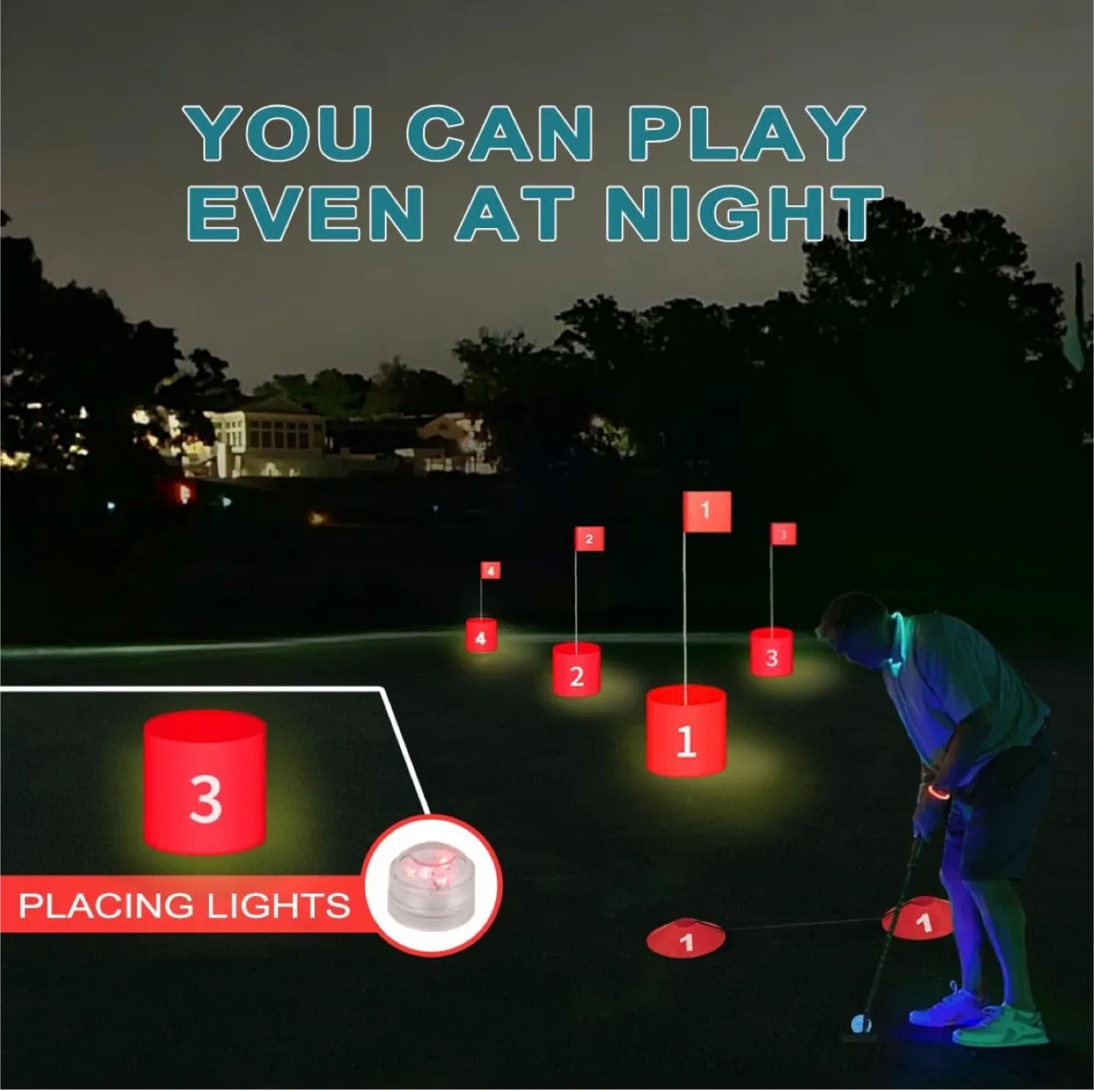 Golf Game Bucket Set 6, Led Lights, Scoreboard,Golf Practice image indicator(8)