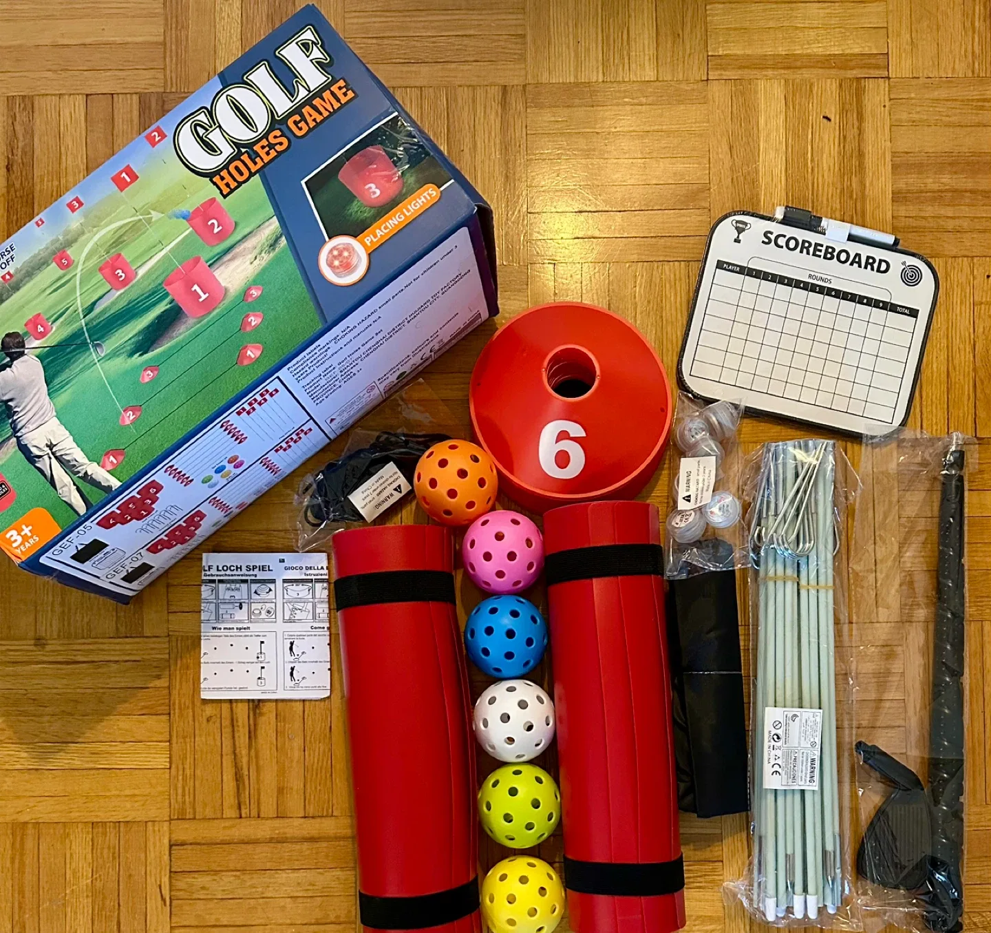 Golf Game Bucket Set 6, Led Lights, Scoreboard,Golf Practice image indicator(4)