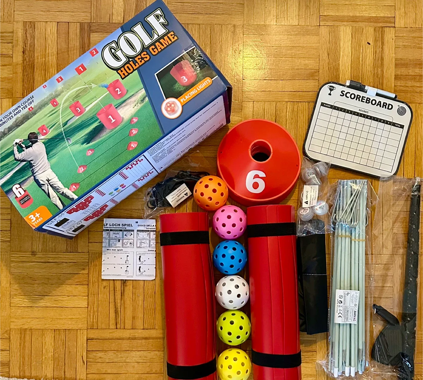 Golf Game Bucket Set 6, Led Lights, Scoreboard,Golf Practice image indicator(5)