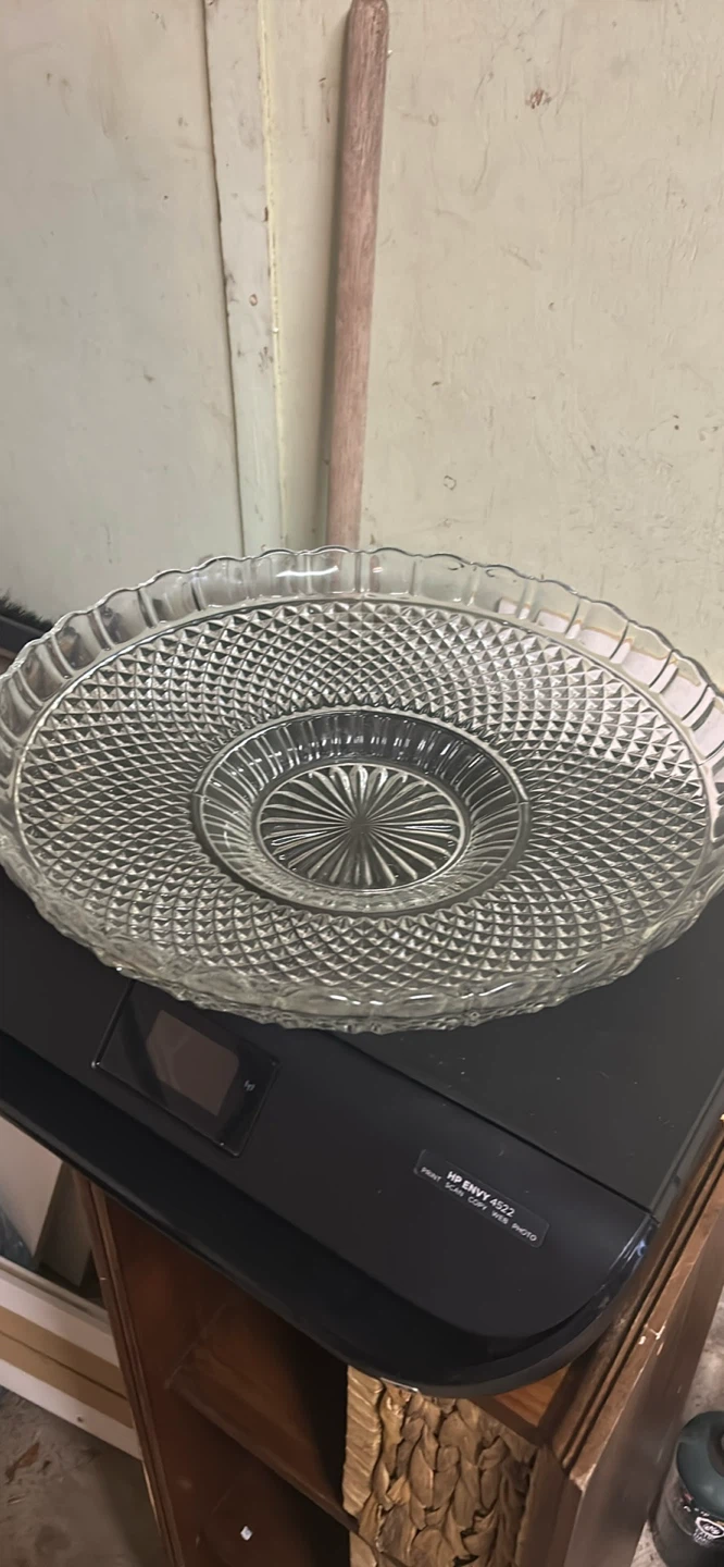 Vintage Clear Glass Serving Platter