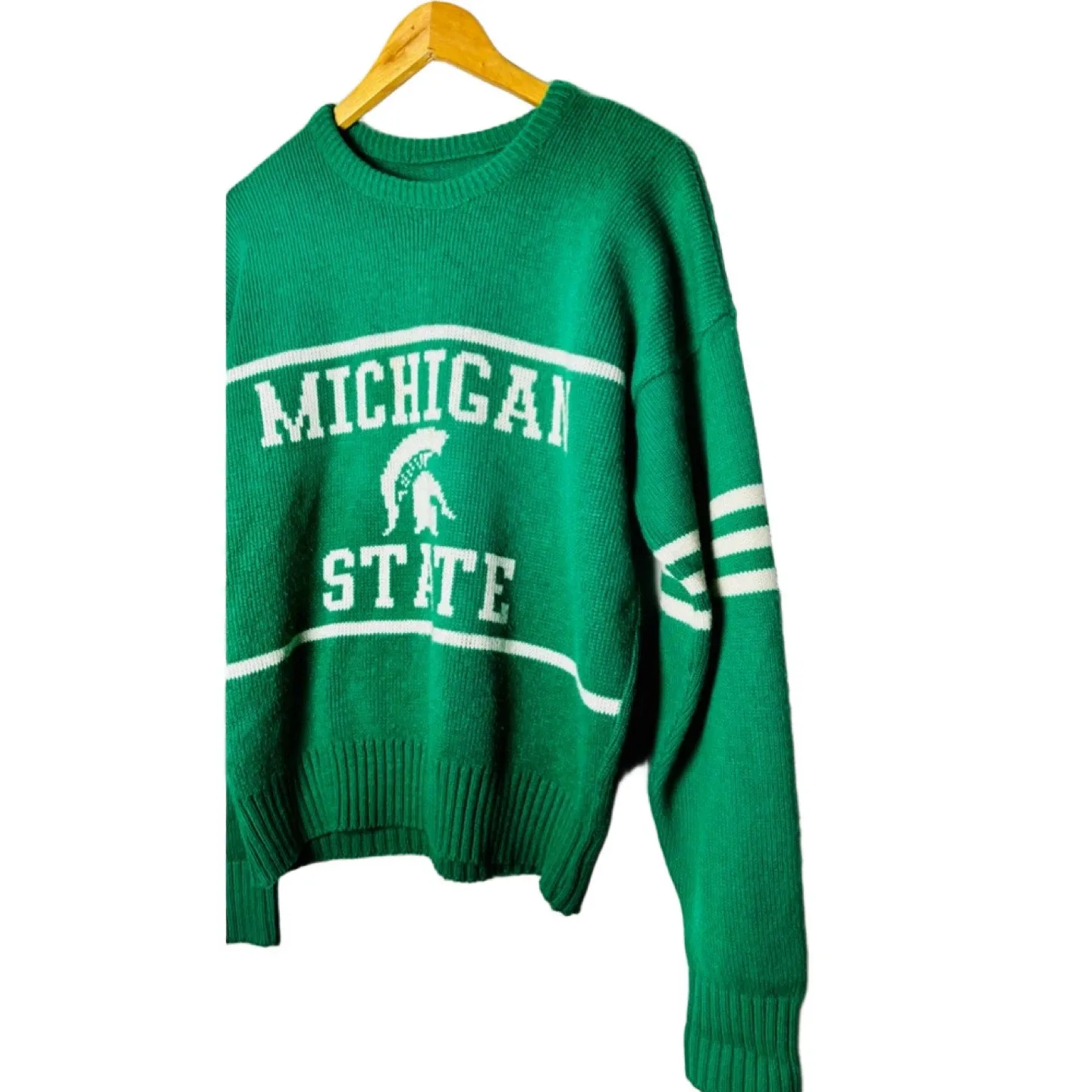 Vintage Kelly Green Michigan State Knitted Sweater image indicator(2)