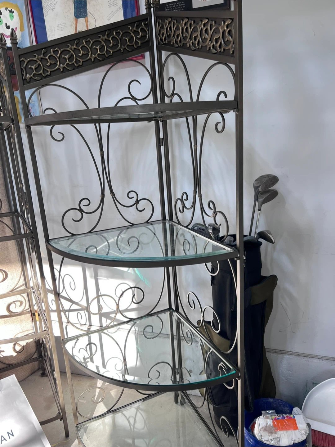 Corner Stand with Glass Shelves