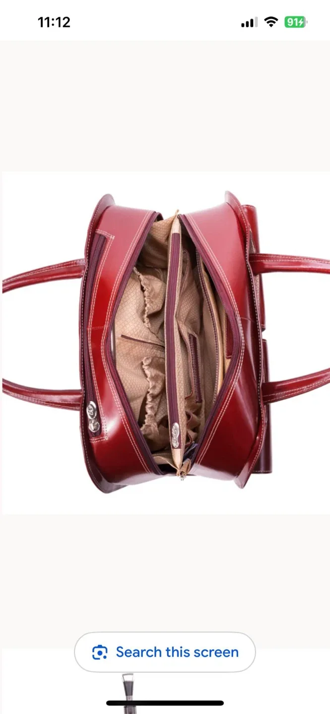 DAVIS 15" Leather Wheeled Laptop Briefcase image indicator(5)