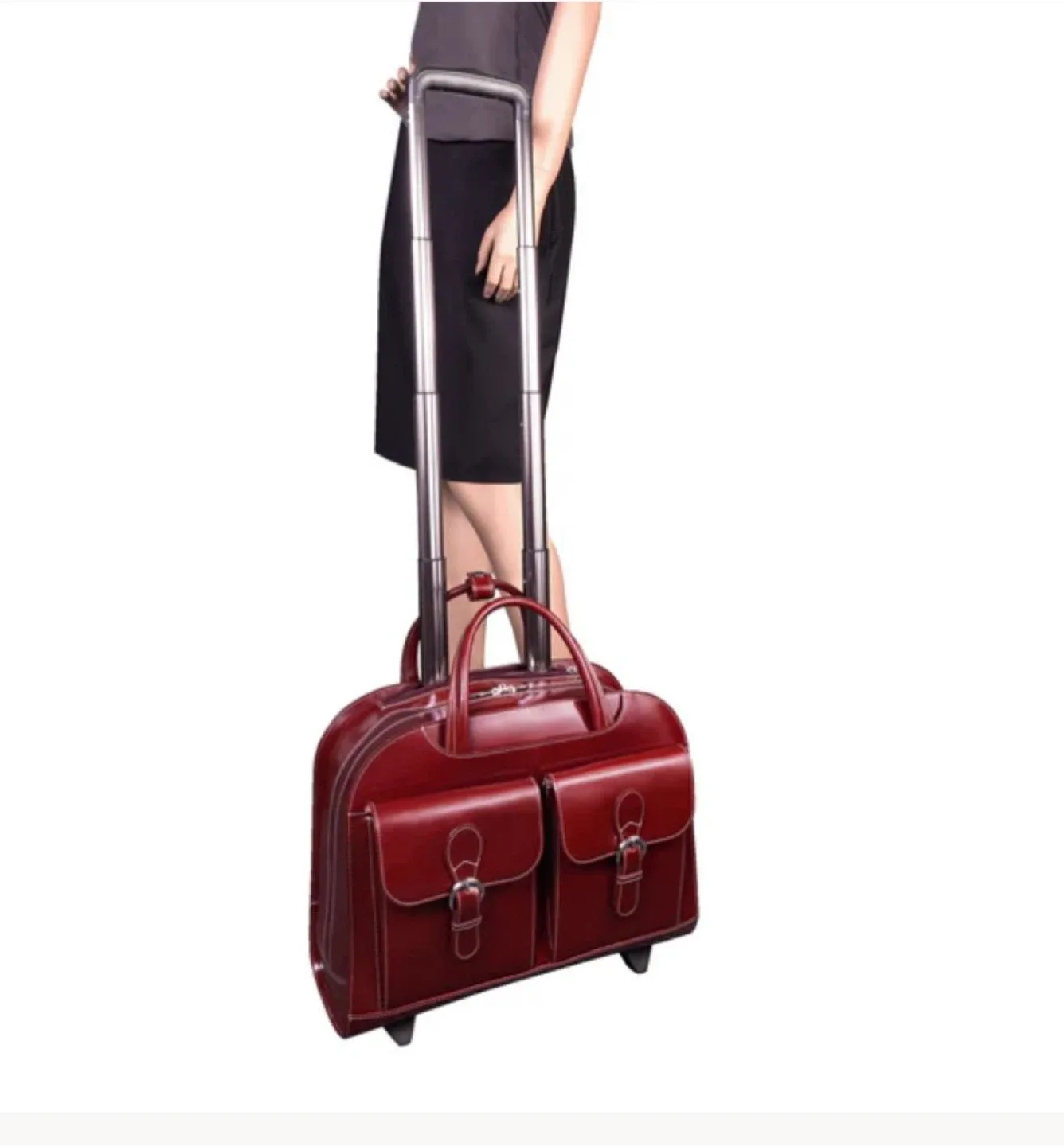 DAVIS 15" Leather Wheeled Laptop Briefcase image indicator(3)