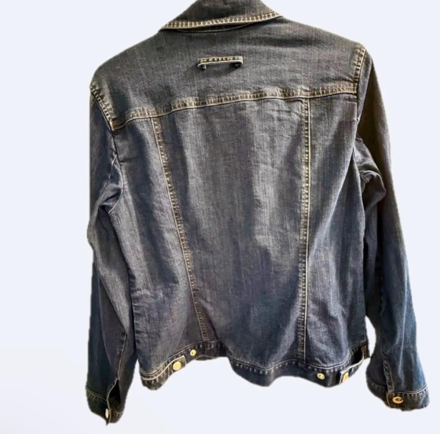 Jones New York Stretch Blue Denim Leopard Print Jacket image indicator(7)