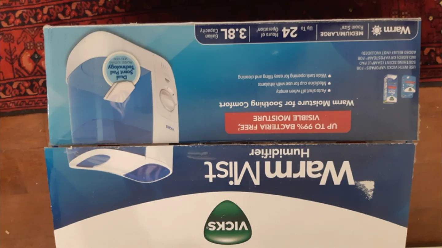 Vicks WarmMist Humidifier in Box