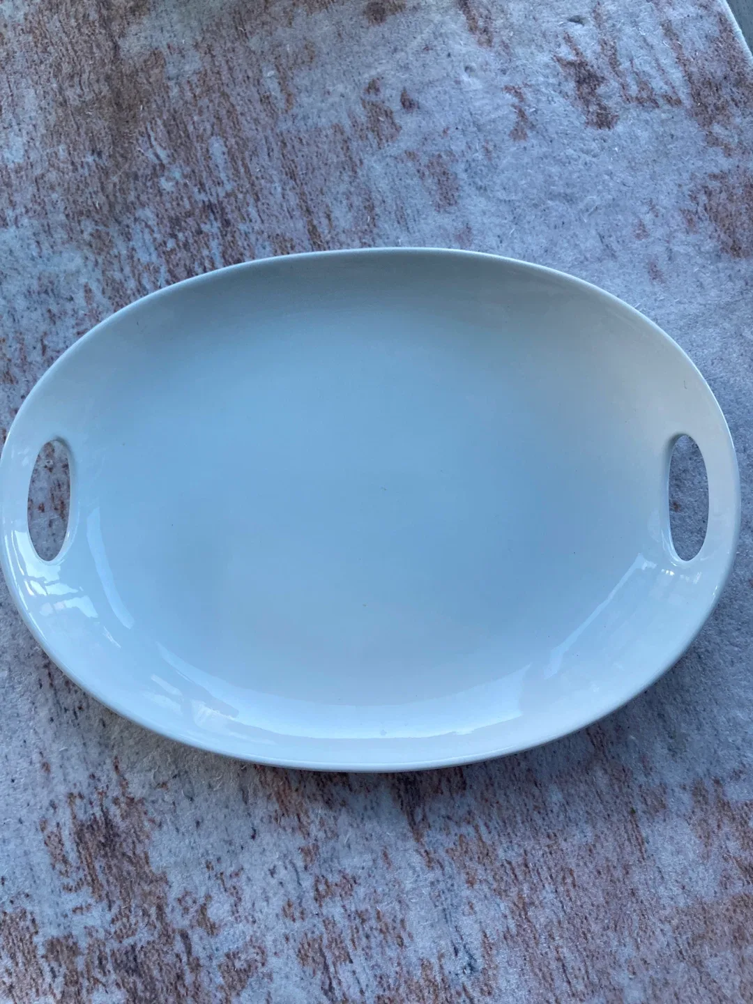 White Serving Platter with Handles 34cm across