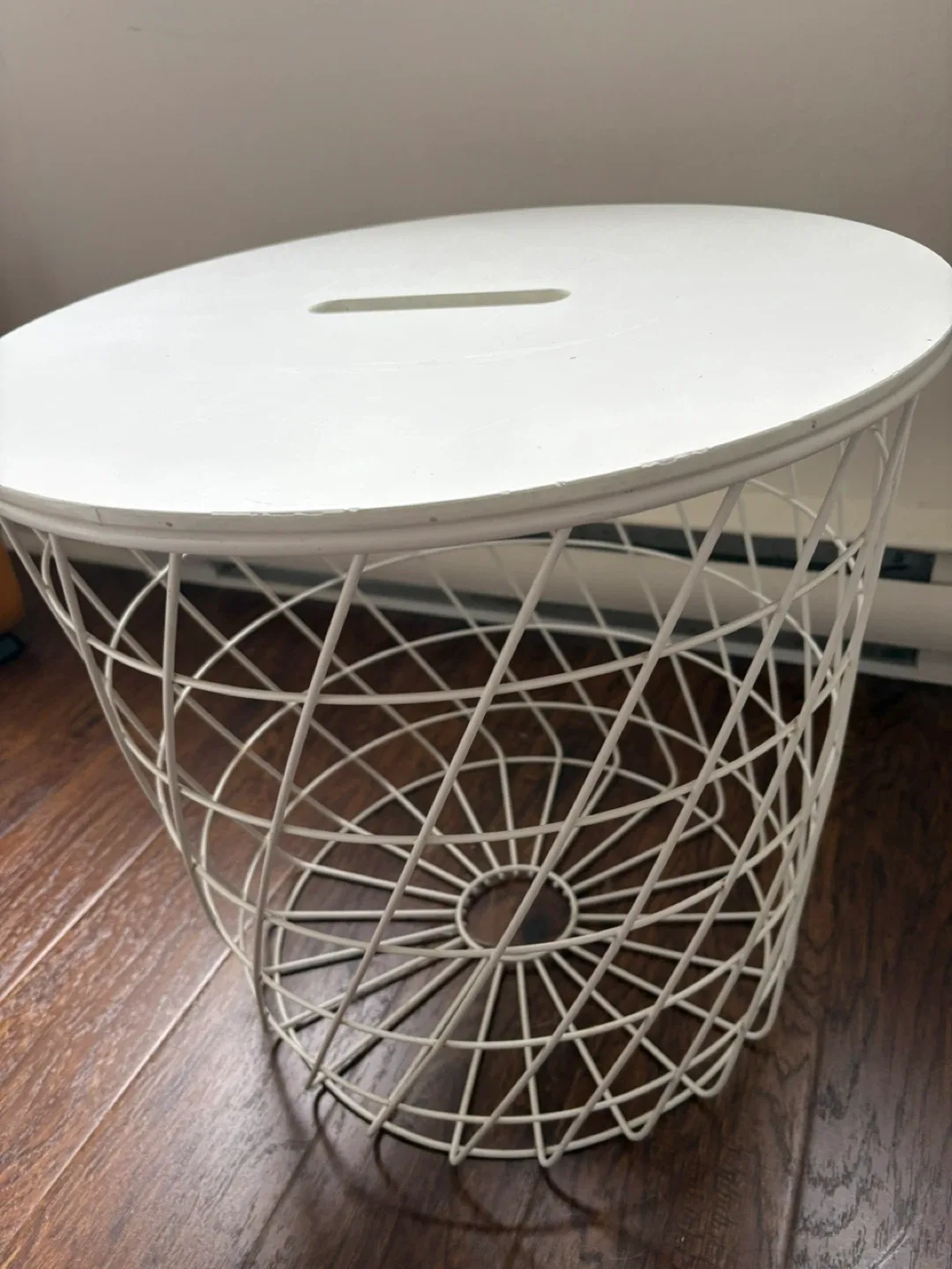 IKEA White Metal Basket Table image indicator(2)