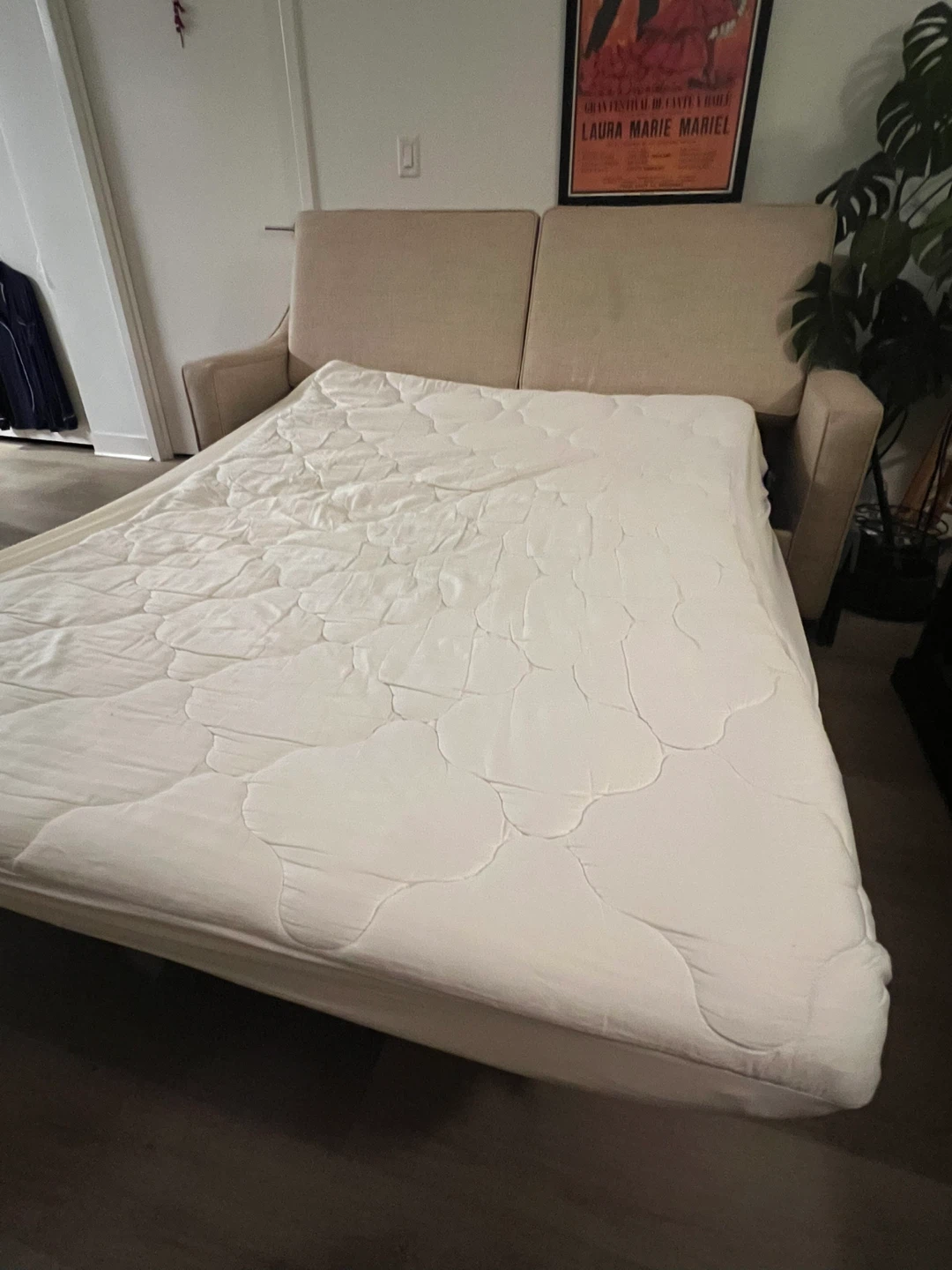 Modern Beige Pull Out Sofa Bed - photo 2