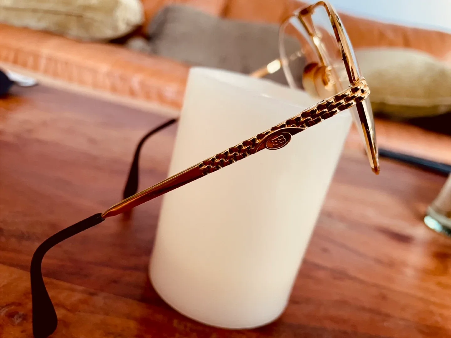 Authentic Vintage Ettore Bugatti 502 0201 Gold Aviator Glasses image indicator(3)