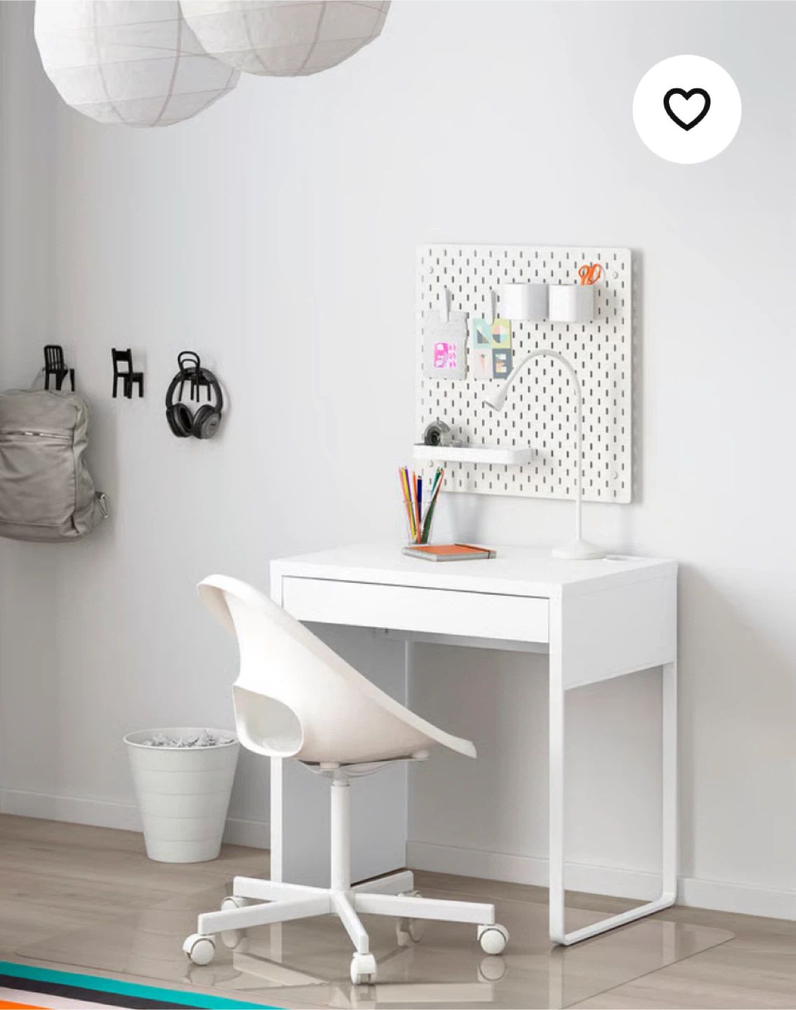 Ikea small White Desk (MICKE) - photo 5
