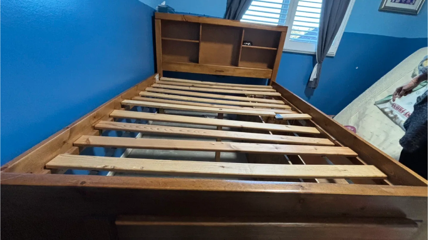 Wood bed frame