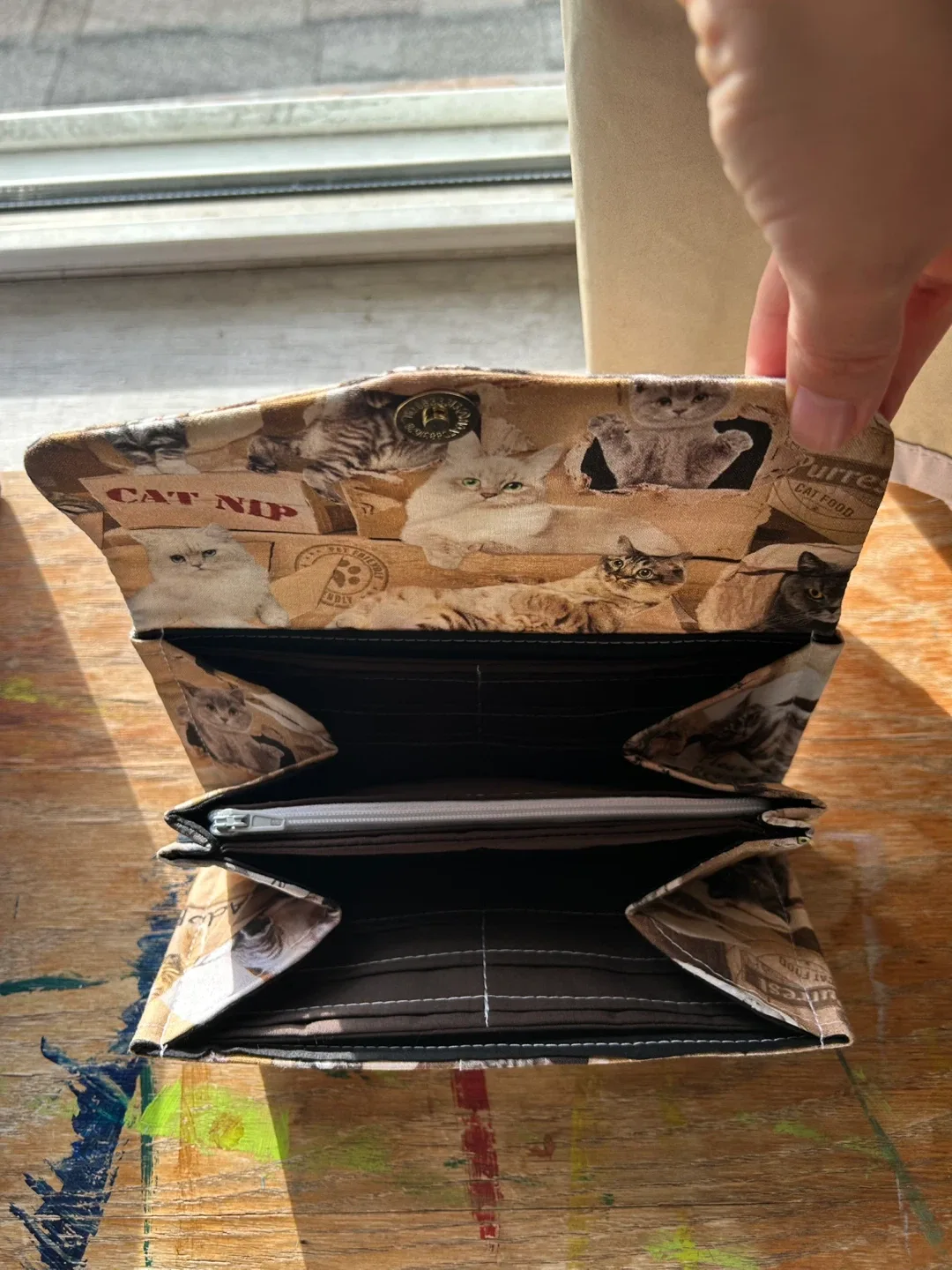 Handmade Cat Print Wallet image indicator(3)