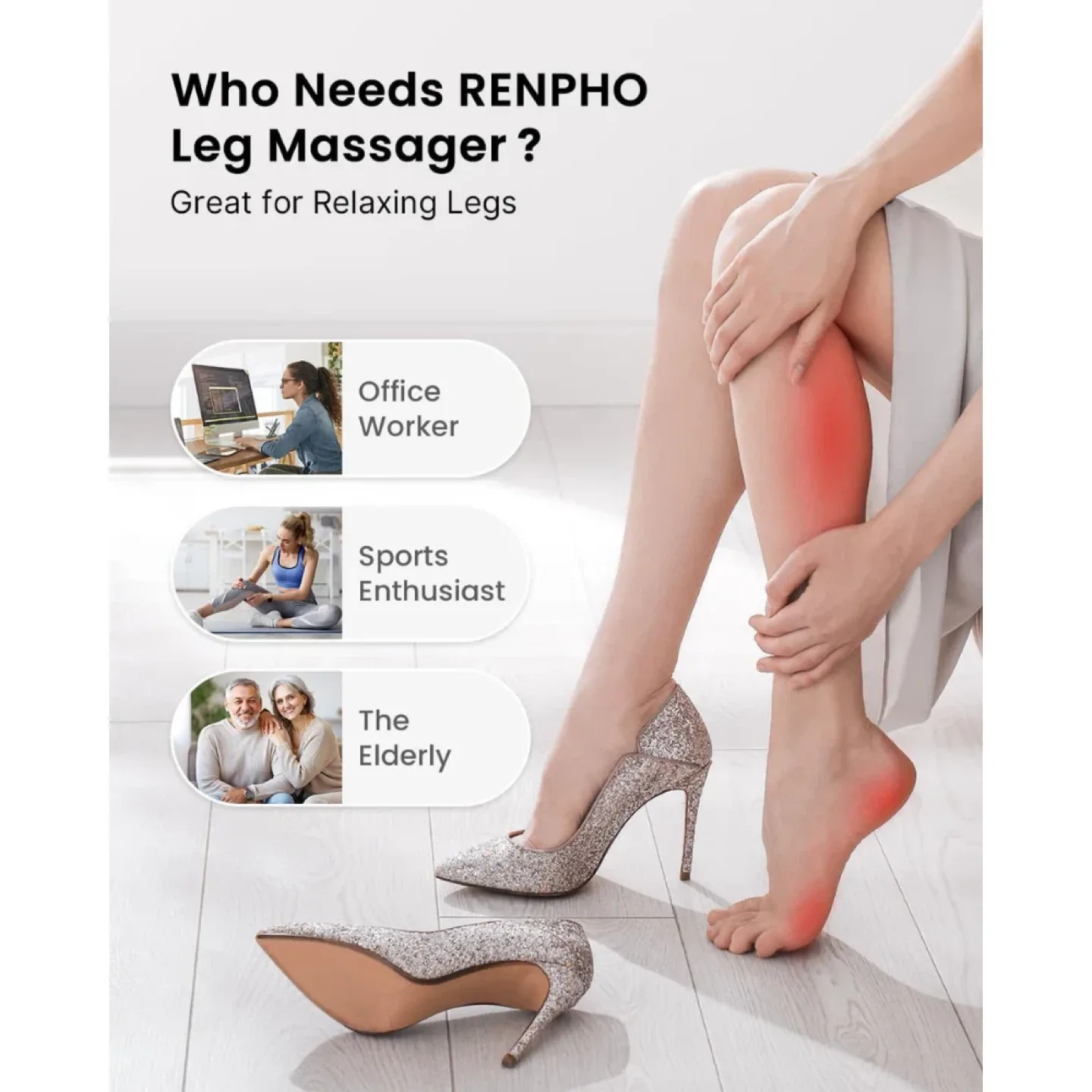 RENPHO Leg Massager with Heat image indicator(4)