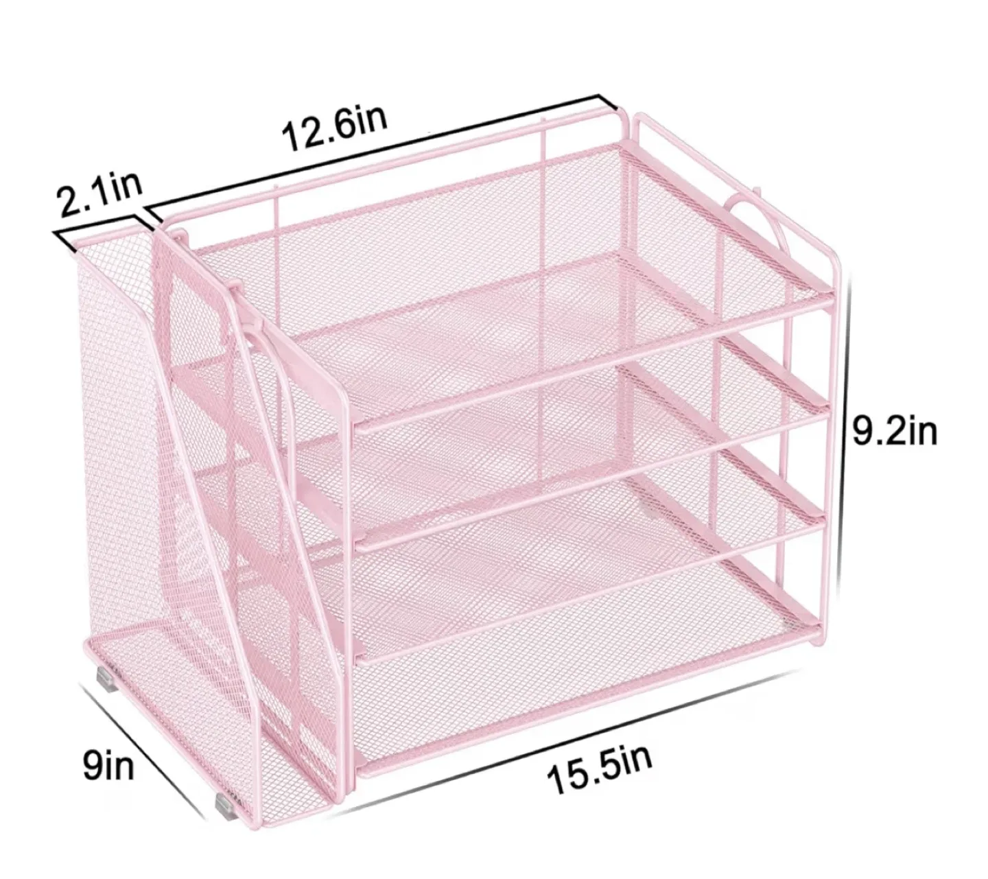 Pink Mesh Desk Organizer with 4 Sliding Trays image indicator(2)