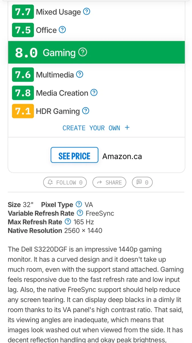 Dell S3220DGF 32" Curved Gaming Monitor image indicator(3)