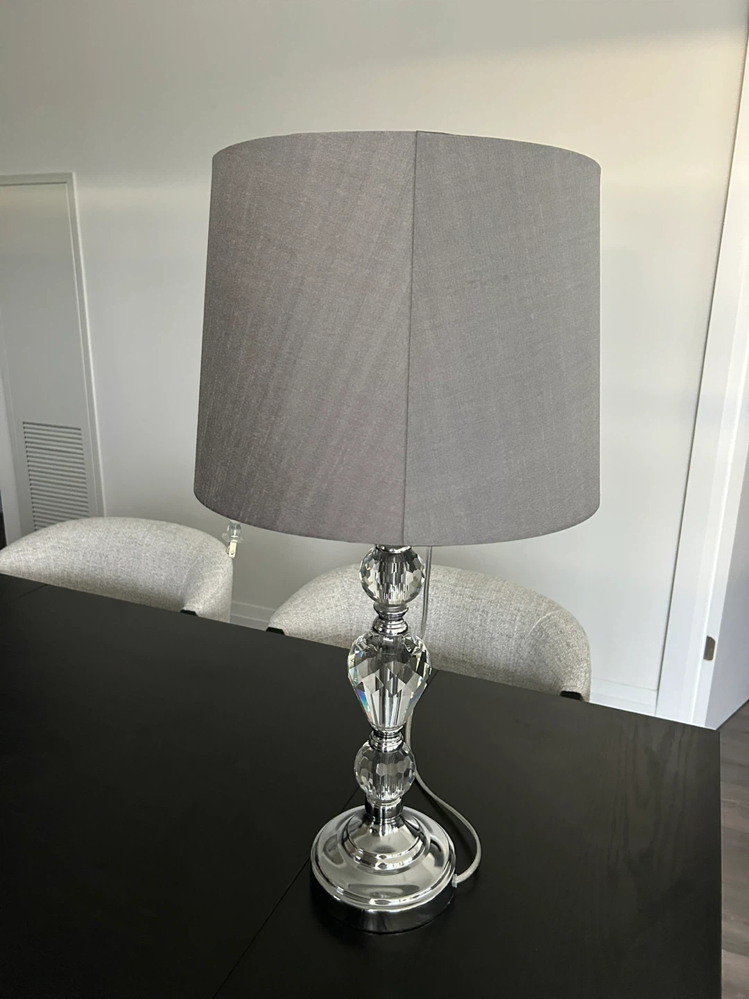 2 Crystal Lamps with Grey Shade - photo 2