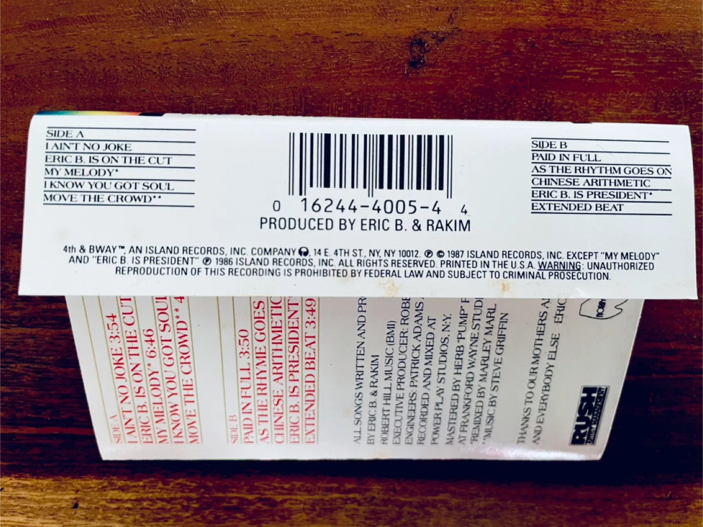 Eric B. & Rakim - Paid in Full Cassette Tape image indicator(4)