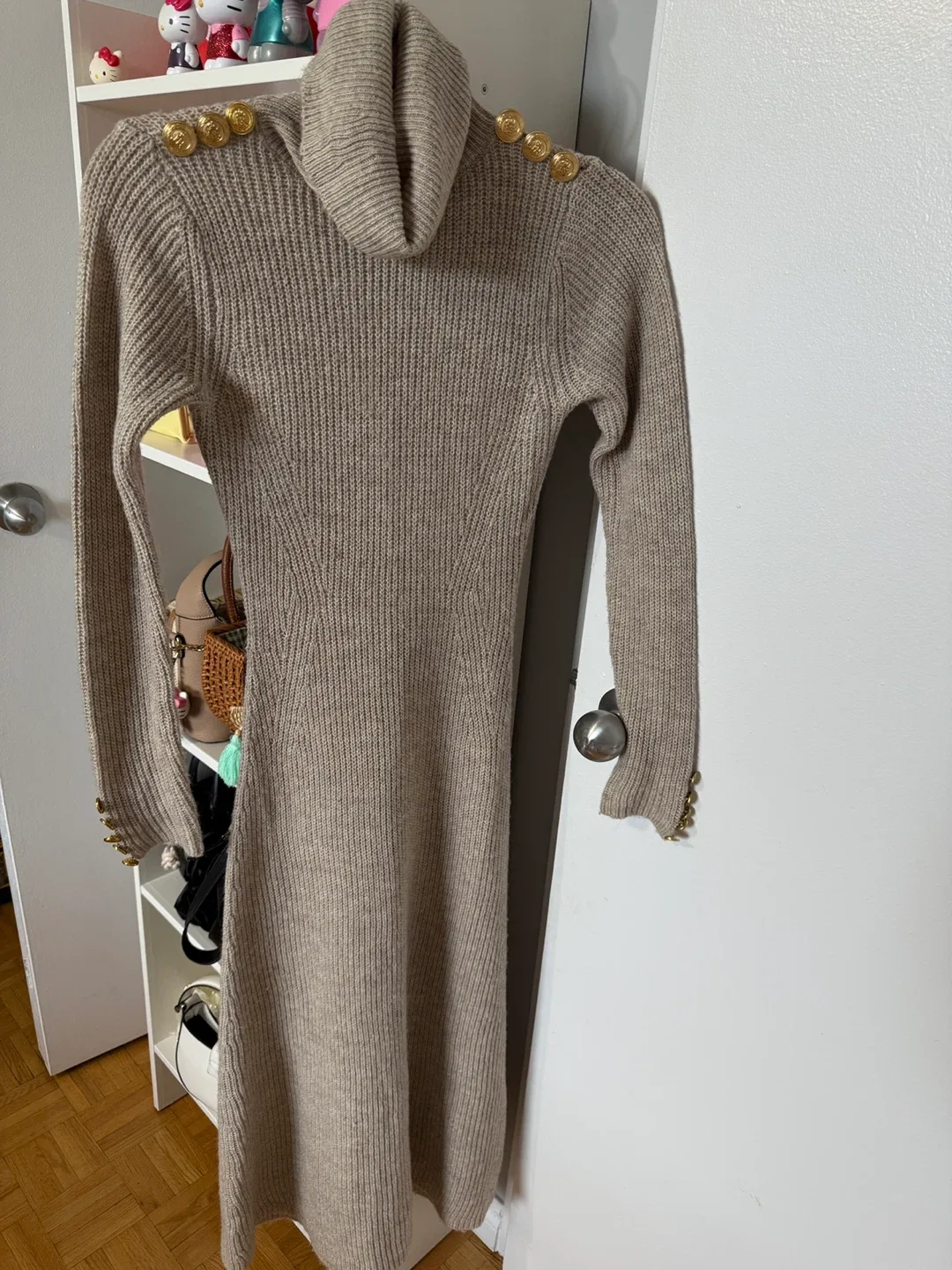 MNG  Turtleneck Dress with Gold Buttons image indicator(2)