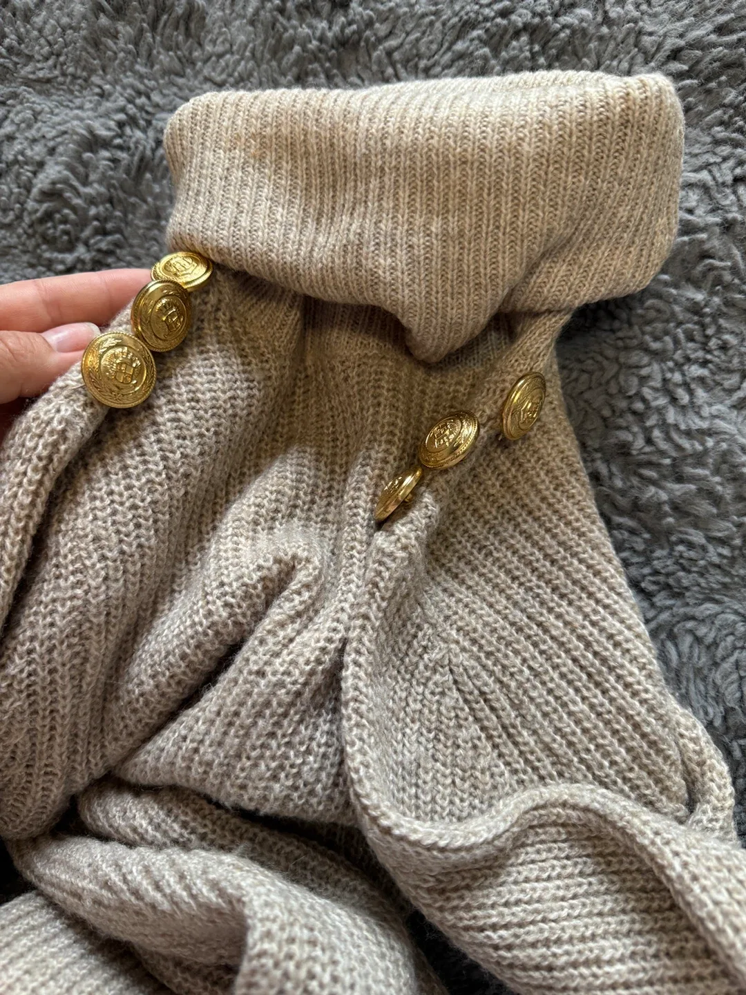 MNG  Turtleneck Dress with Gold Buttons image indicator(8)