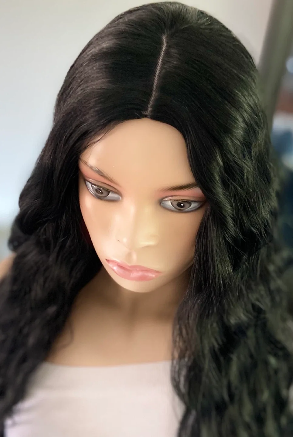 NEW: 3-ft Long Wavy Black Synthetic Cosplay Wig (2313-1343) image indicator(6)