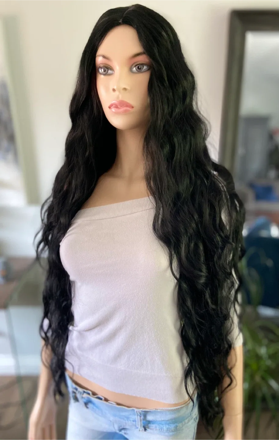 NEW: 3-ft Long Wavy Black Synthetic Cosplay Wig (2313-1343) image indicator(7)