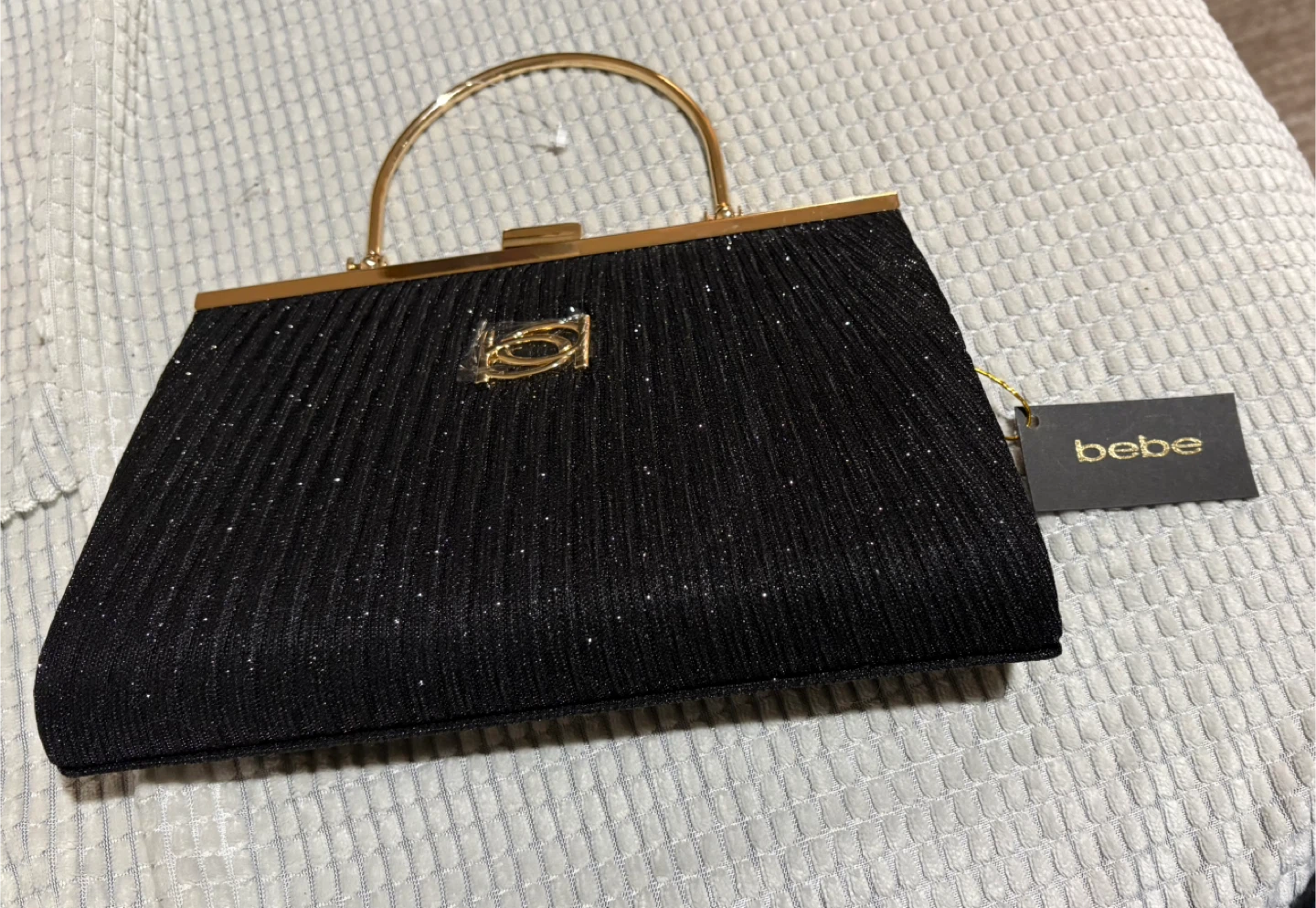 Bebe Black & Gold Clutch Purse - photo 2