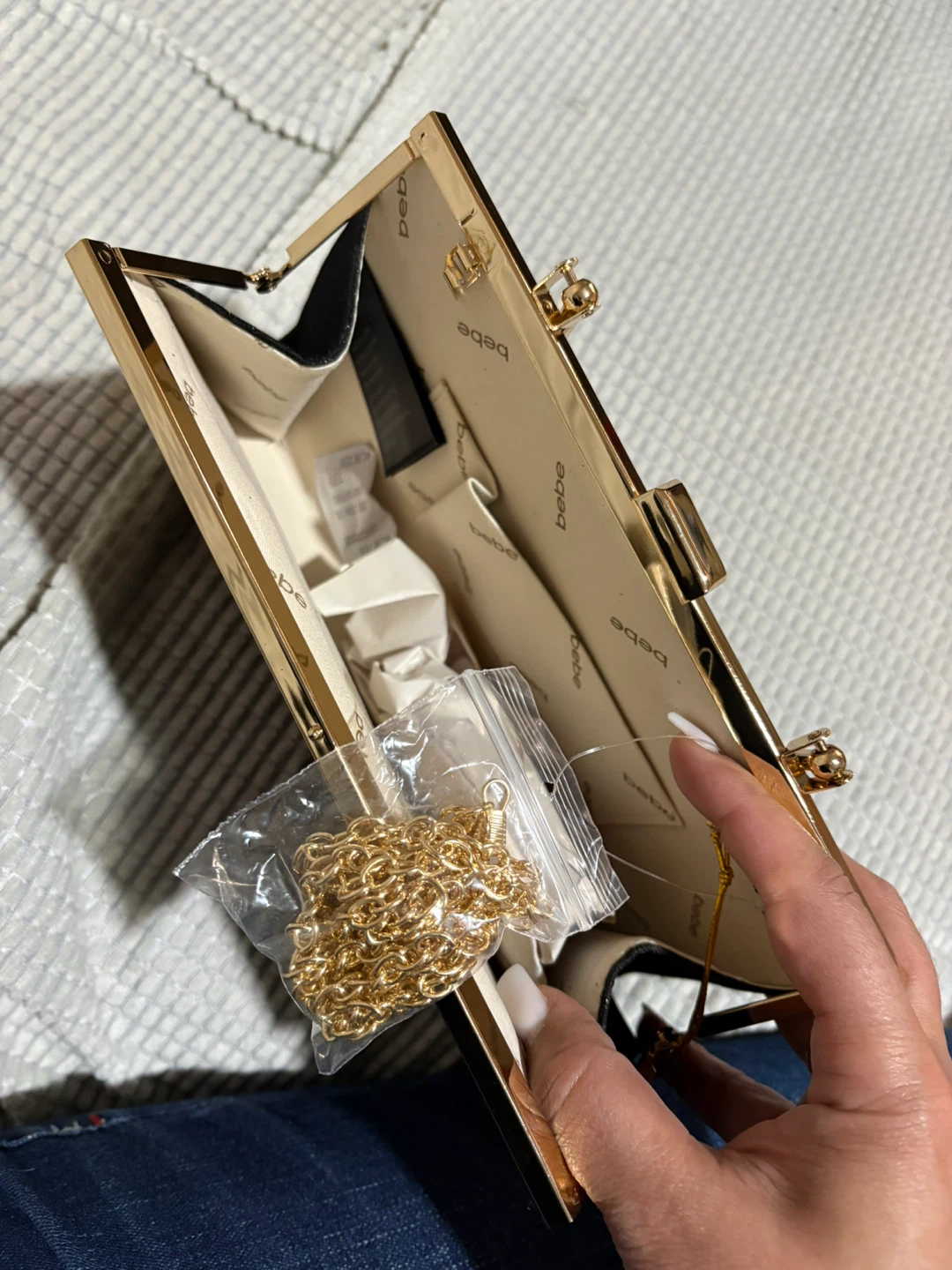 Bebe Black & Gold Clutch Purse - photo 5