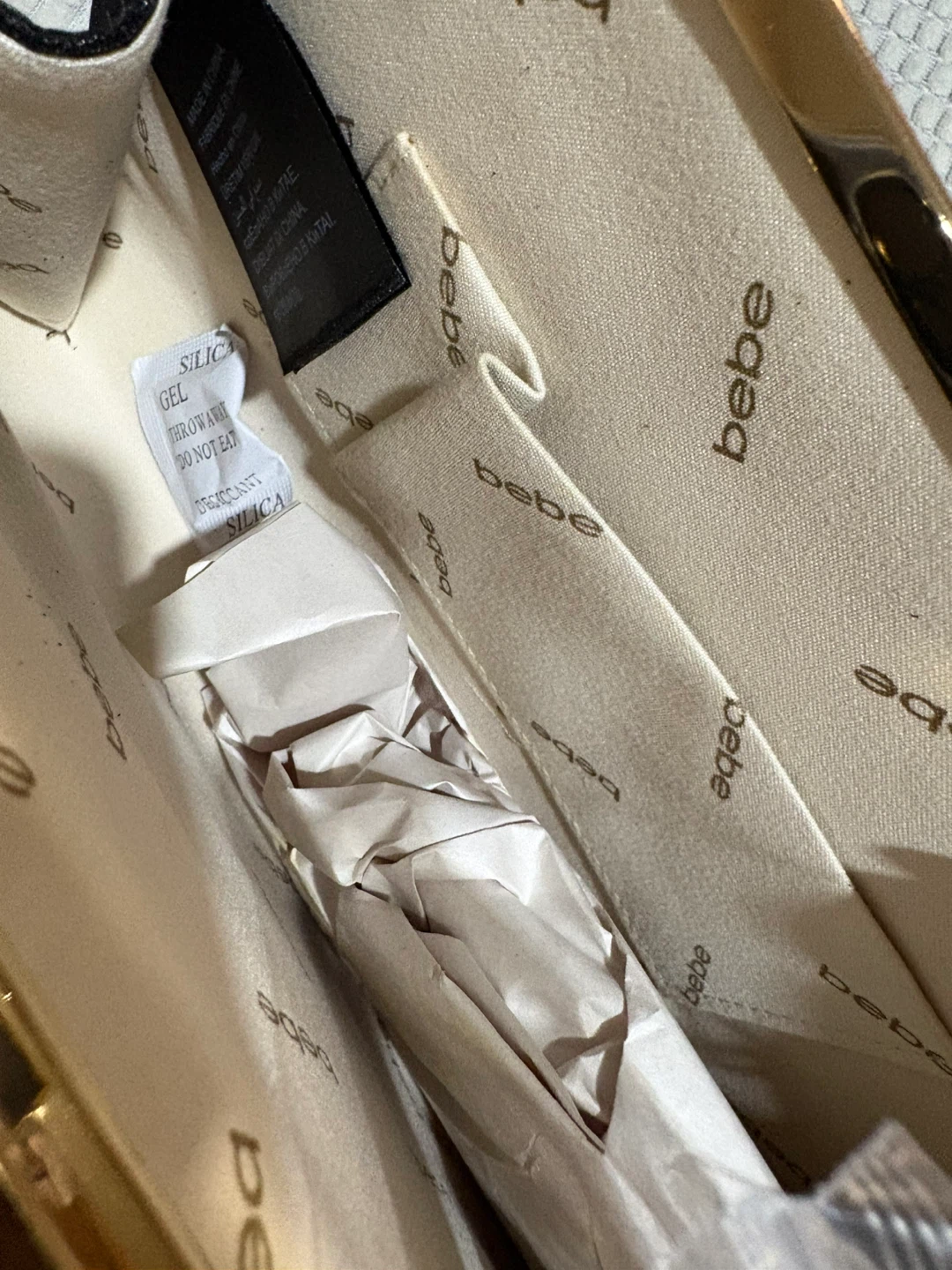 Bebe Black & Gold Clutch Purse - photo 4