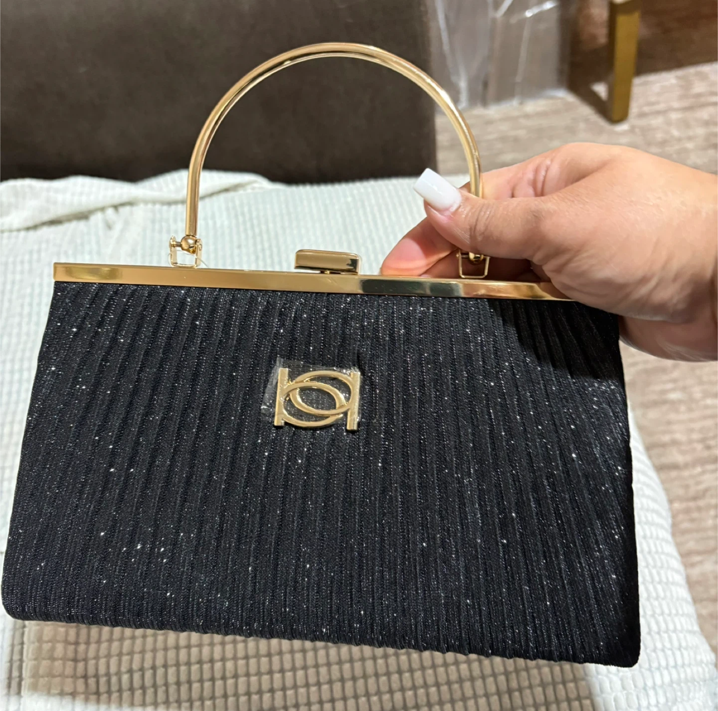 Bebe Black & Gold Clutch Purse - photo 3