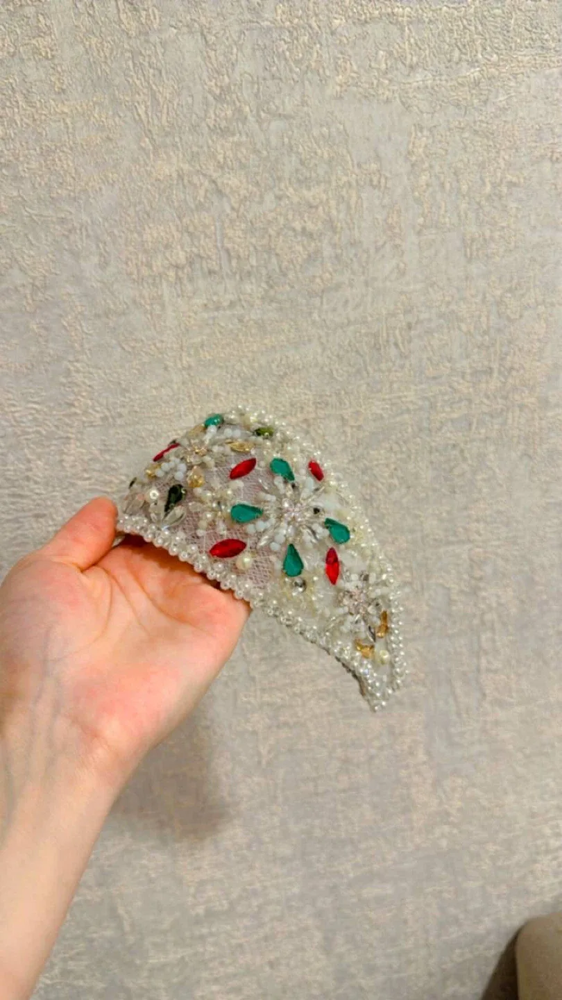 Vintage White Dress with Embellishments image indicator(3)